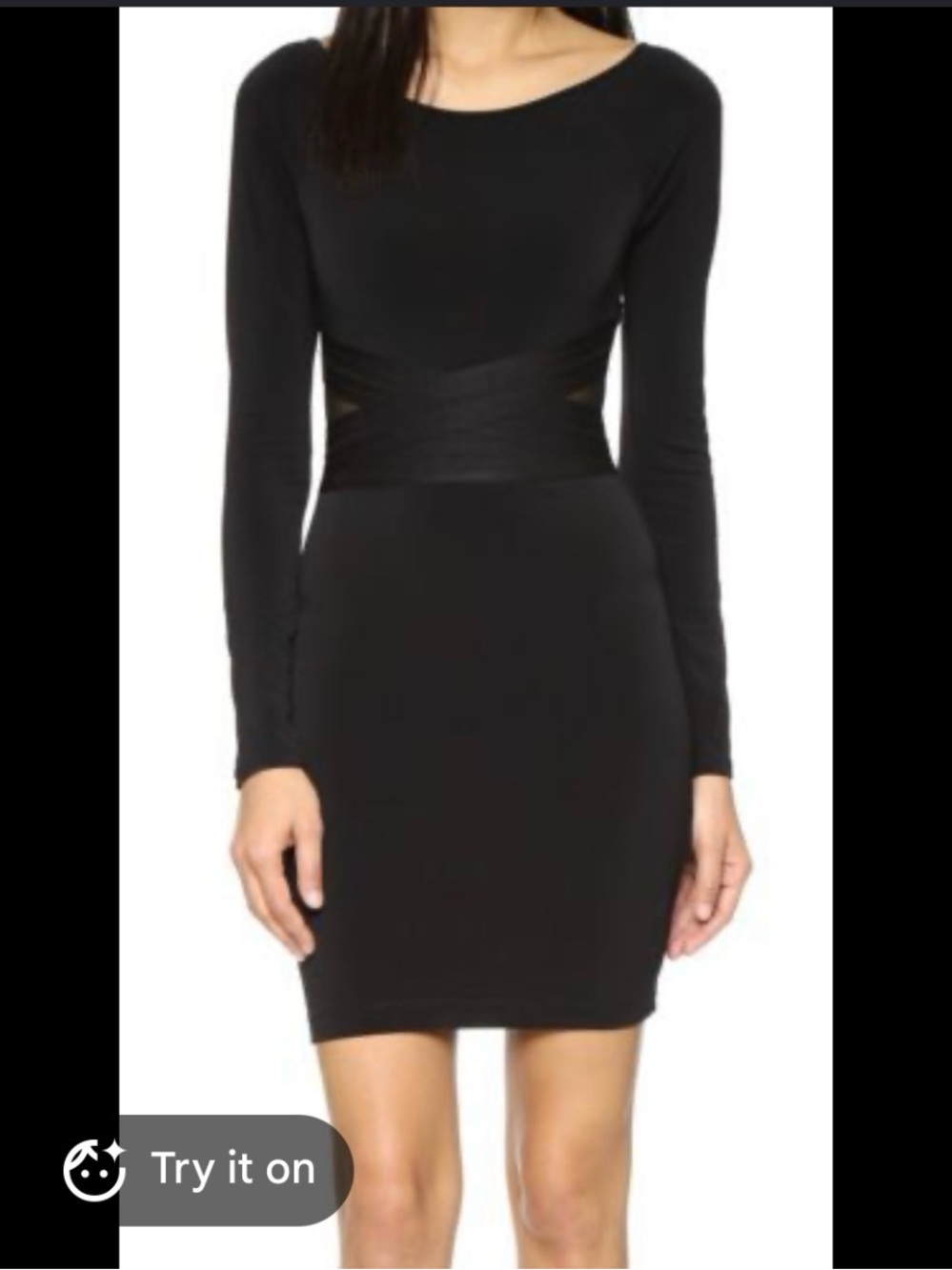 Elizabeth and James Black Long-Sleeve Mini Dress